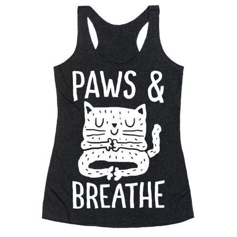 Paws And Breathe Yoga Cat Racerback Tank Top