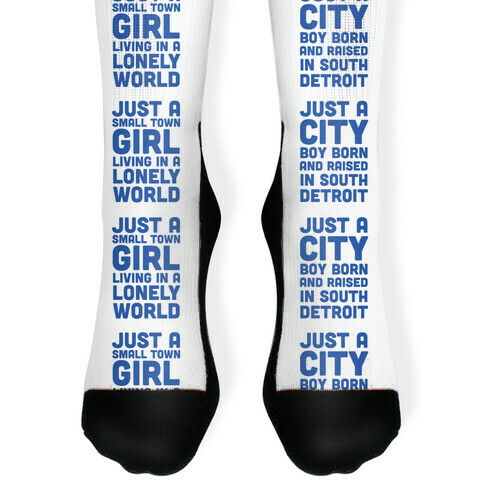 Just a Small Town Girl/Just a City Boy Sock