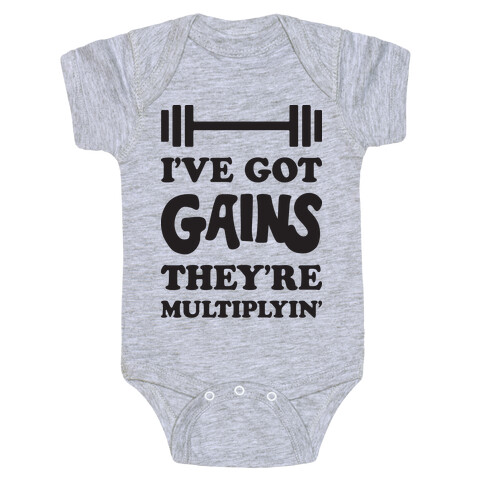 I've Got Gains They're Multiplyin' Grease Parody Baby One-Piece