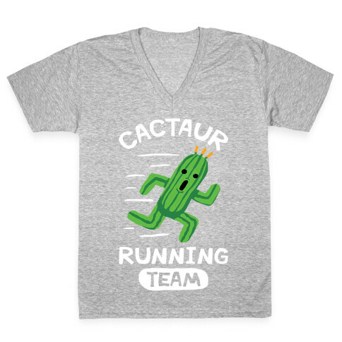 Cactaur Running Team V-Neck Tee Shirt