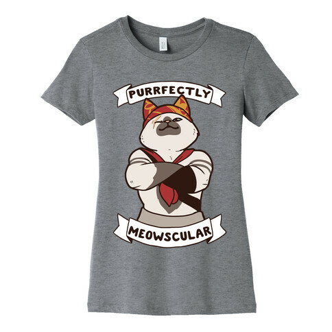 Purrfectly Meowscular  Womens T-Shirt