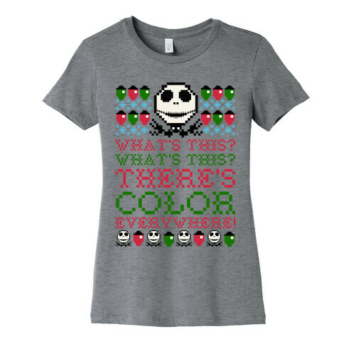 Skellington Ugly Sweater Womens T-Shirt
