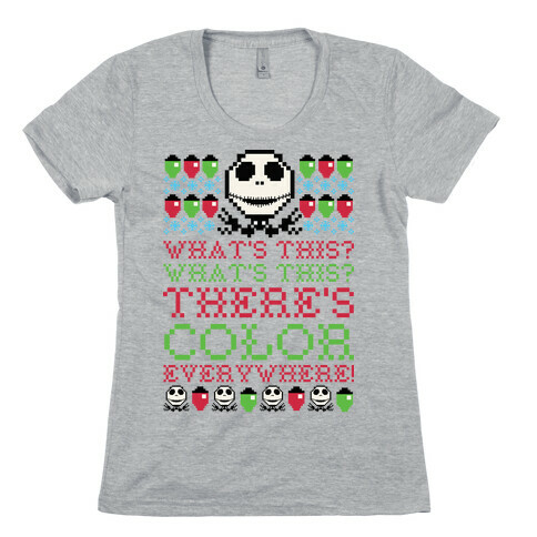 Skellington Ugly Sweater Womens T-Shirt