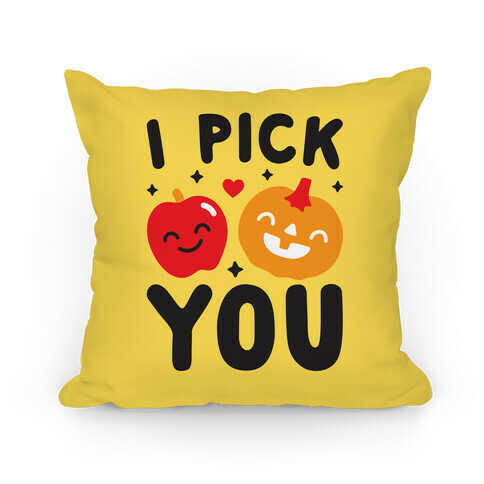 I Pick You Apple & Pumpkin Pillow