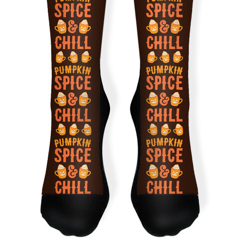 Pumpkin Spice & Chill Sock