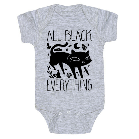 All Black Everything Cat Baby One-Piece