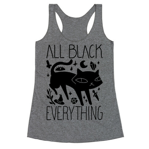 All Black Everything Cat Racerback Tank Top