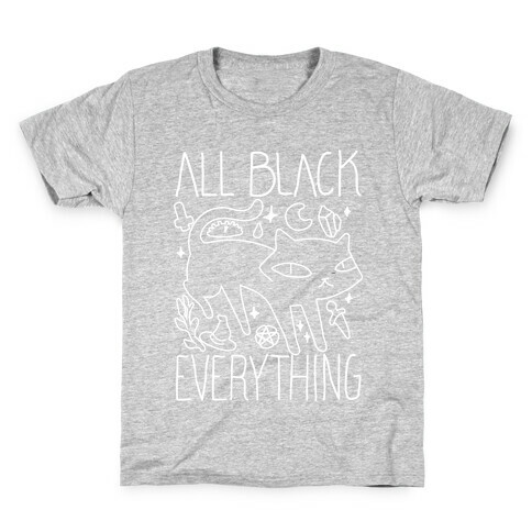 All Black Everything Cat Kids T-Shirt