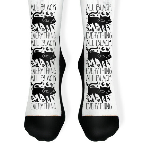 All Black Everything Cat Sock