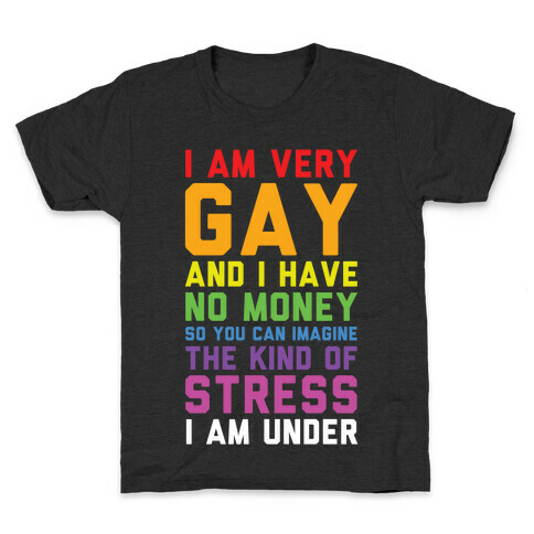 I Am Very Gay And I Have No Money Kids T-Shirt