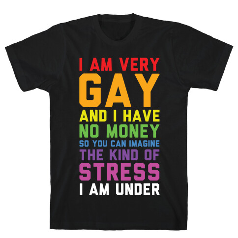 I Am Very Gay And I Have No Money T-Shirt
