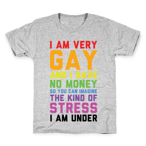 I Am Very Gay And I Have No Money Kids T-Shirt