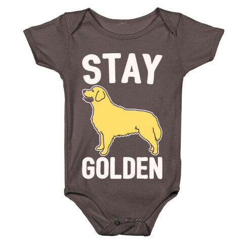 Stay Golden Golden Retriever White Print Baby One-Piece