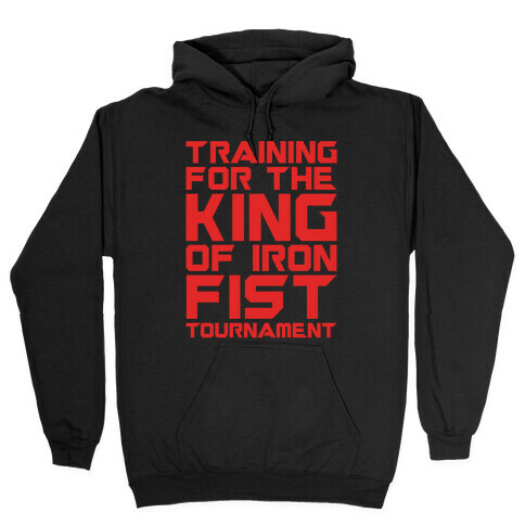 Training For The King of Iron Fist Tournament Parody White Print Hooded Sweatshirt