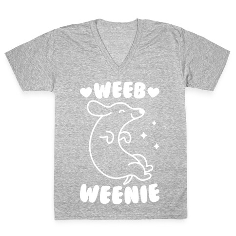 Weeb Weenie Dachshund V-Neck Tee Shirt