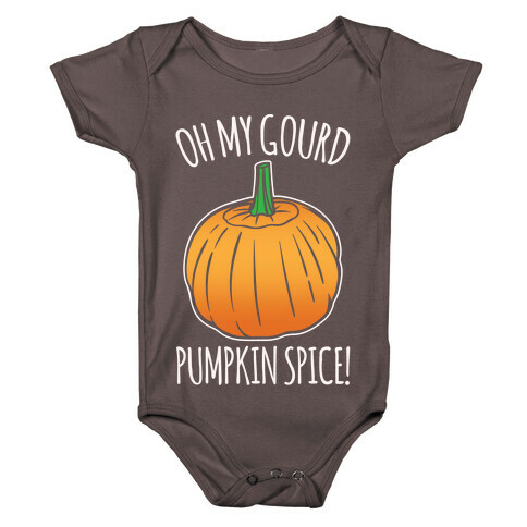 Oh My Gourd Pumpkin Spice White Print Baby One-Piece