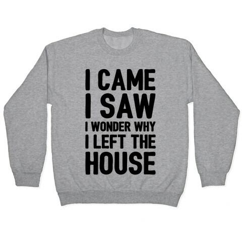 I Came I Saw I Wonder Why I Left The House  Pullover