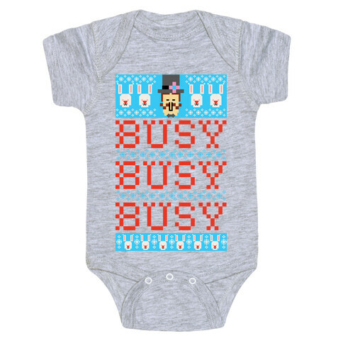 Busy Busy Busy Frosty Ugly Sweater Baby One-Piece