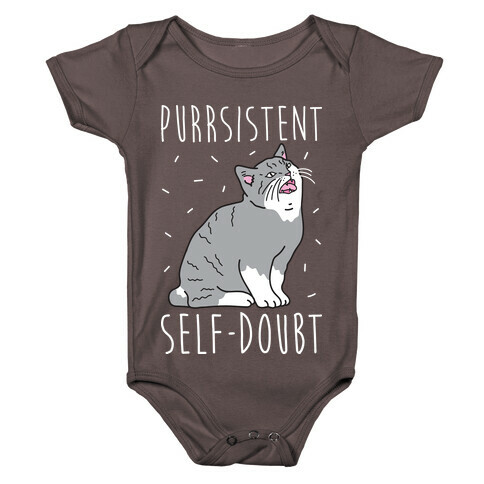 Purrsistent Self-Doubt Cat Baby One-Piece