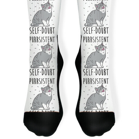 Purrsistent Self-Doubt Cat Sock