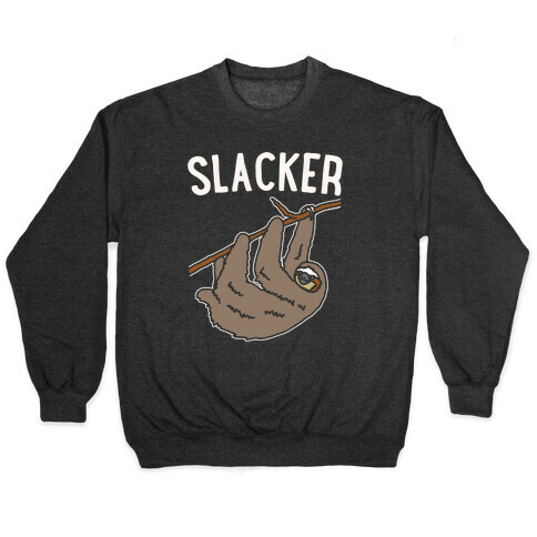 Slacker Sloth White Print Pullover