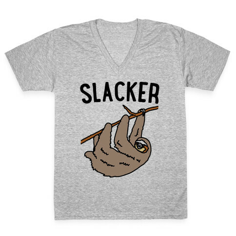 Slacker Sloth  V-Neck Tee Shirt