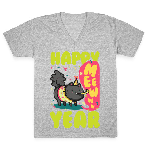 Happy Mew Year V-Neck Tee Shirt