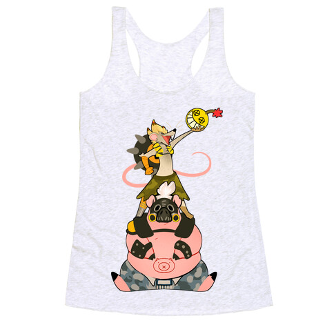 Our Names Are Junkrat and Roadhog! Racerback Tank Top