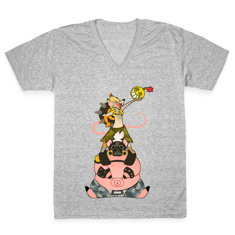 Our Names Are Junkrat and Roadhog! V-Neck Tee Shirt