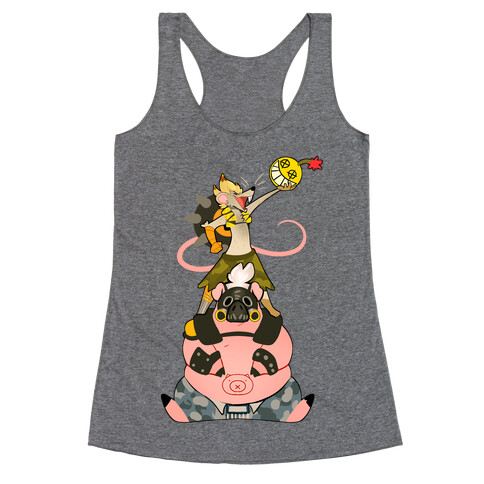 Our Names Are Junkrat and Roadhog! Racerback Tank Top