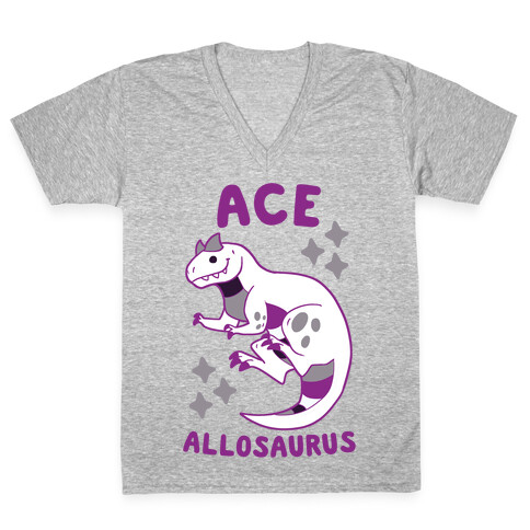 Ace Allosaurus  V-Neck Tee Shirt