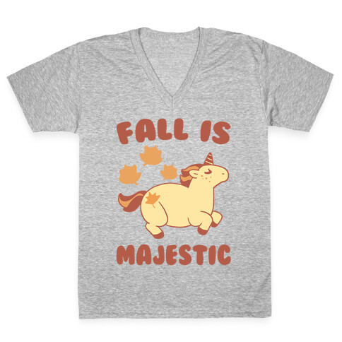 Fall is Majestic - Unicorn V-Neck Tee Shirt