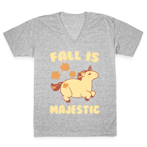 Fall is Majestic - Unicorn V-Neck Tee Shirt