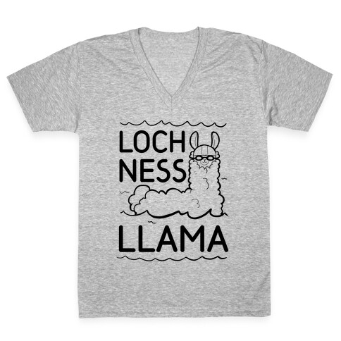 Loch Ness Llama V-Neck Tee Shirt