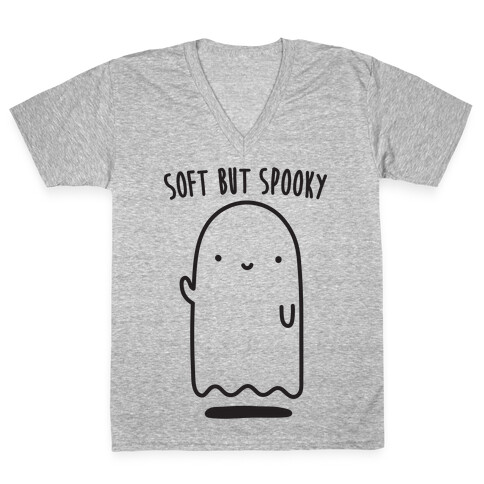 Soft But Spooky Ghost V-Neck Tee Shirt