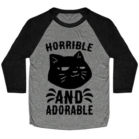Horrible and Adorable - Cat Baseball Tee