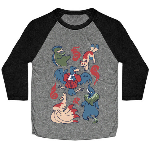 Yokai Guys Pattern  Baseball Tee