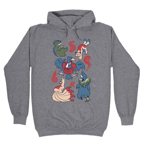 Yokai Guys Pattern  Hooded Sweatshirt