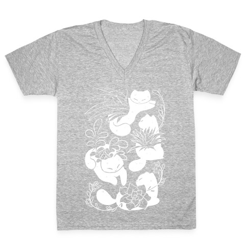 Succulent Cats V-Neck Tee Shirt