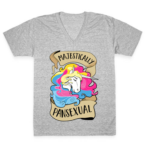 Majestcially Pansexual V-Neck Tee Shirt