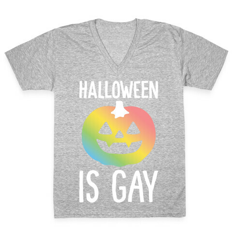 Halloween Is Gay V-Neck Tee Shirt