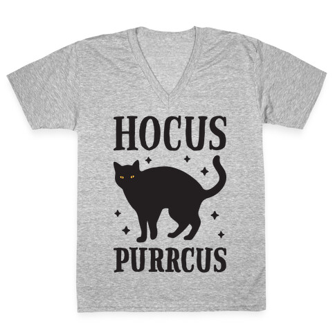 Hocus Purrcus Cat V-Neck Tee Shirt