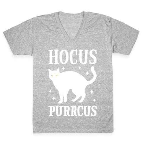 Hocus Purrcus Cat V-Neck Tee Shirt