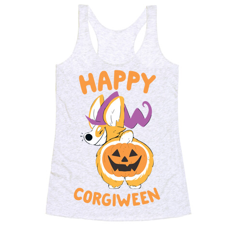 Happy Corgiween! Racerback Tank Top