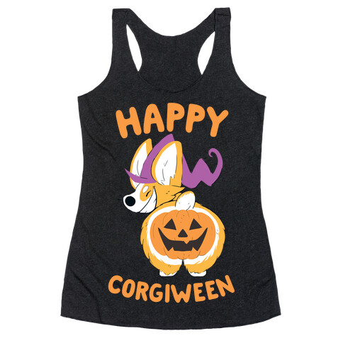 Happy Corgiween! Racerback Tank Top