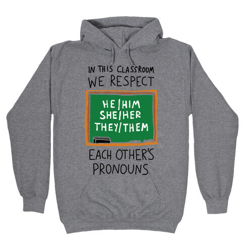 In This Classroom We Respect Each Other's Pronouns Hooded Sweatshirt