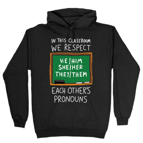 In This Classroom We Respect Each Other's Pronouns Hooded Sweatshirt
