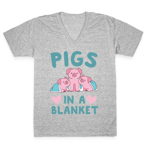 Pigs in a Blanket V-Neck Tee Shirt