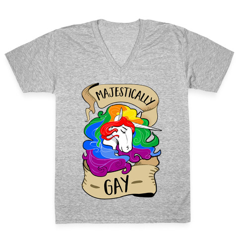 Majestically Gay V-Neck Tee Shirt