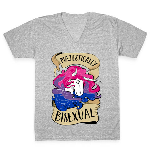 Majestically Bisexual V-Neck Tee Shirt
